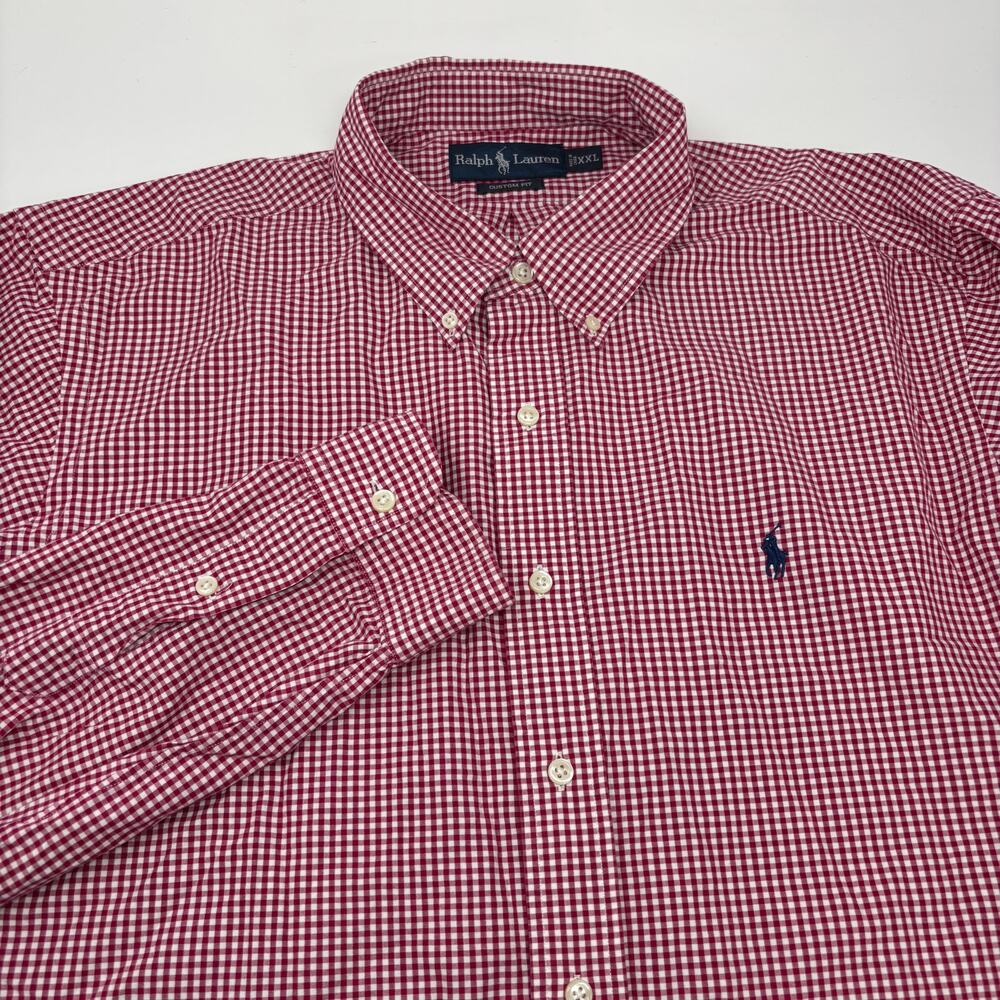 Ralph Lauren Red and White Gingham Button Down Shirt